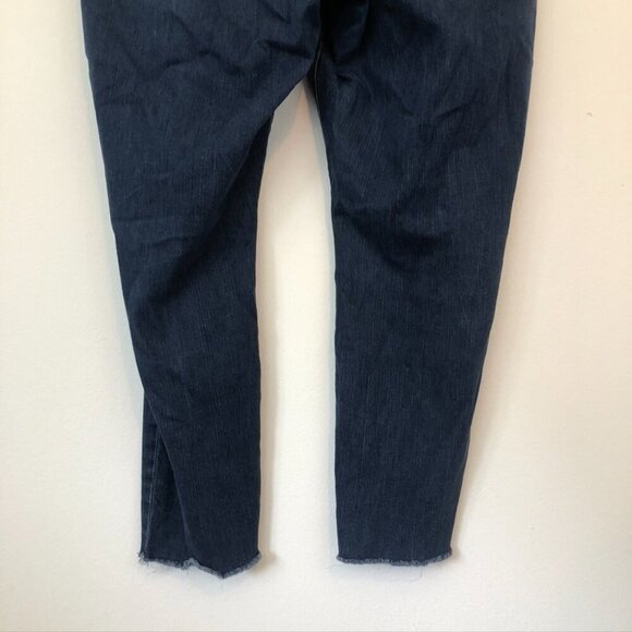 TORRID Plus Size Dark Wash Ripped Distressed Raw Hem Cropped Crop Skinny Jeans - Picture 11 of 12